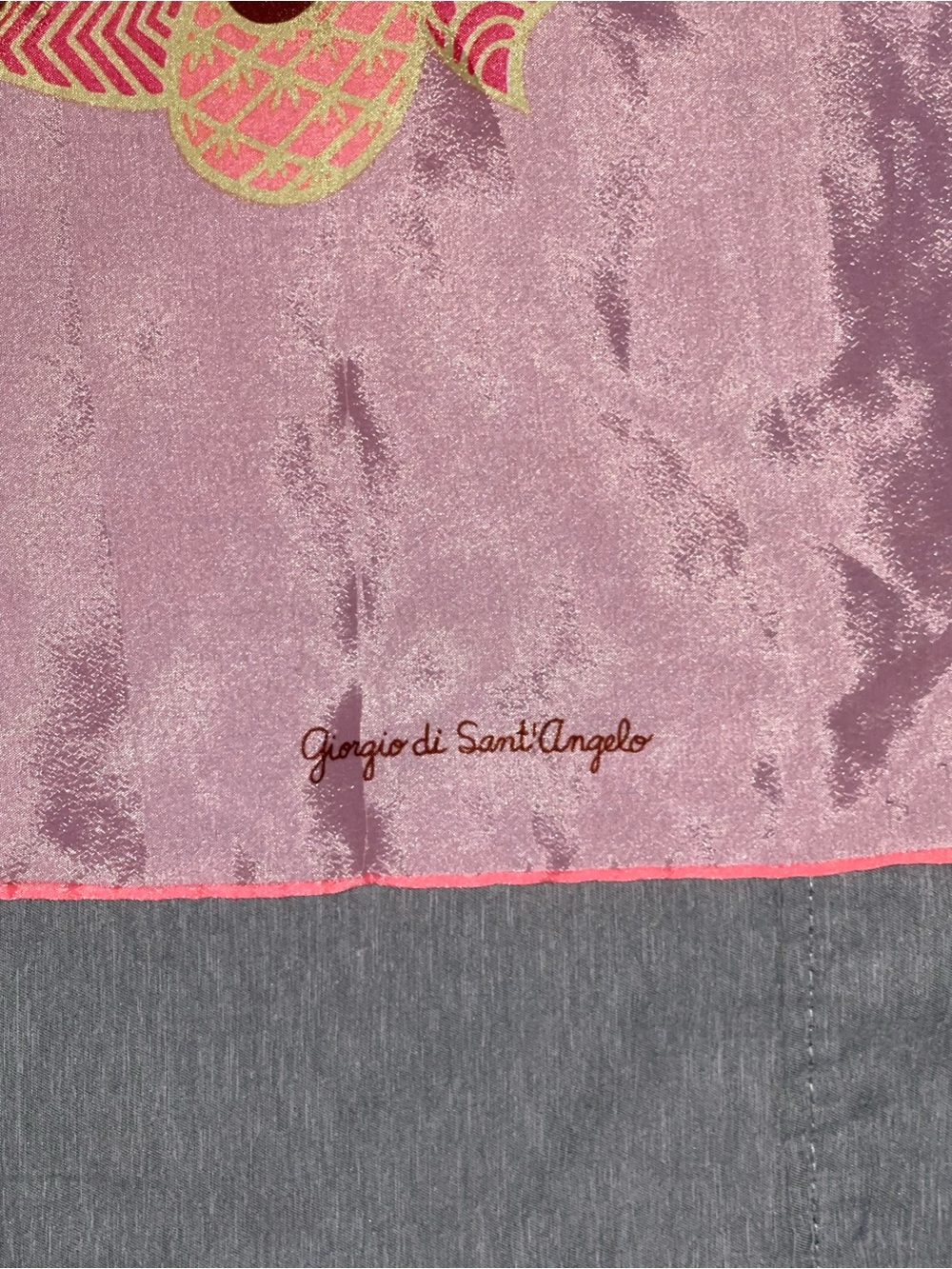 Vintage GIORGIO DI SANT ANGELO Head Scarf Vibrant Rare 1970s 38x38 Lotus Hippie